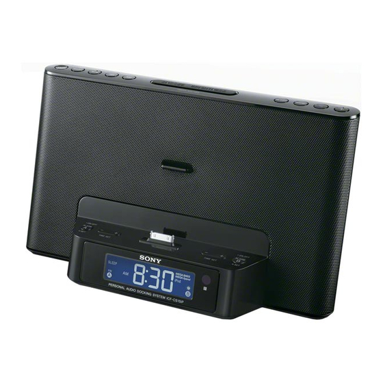 Sony Dream Machine ICF-DS15IP Reference Manual