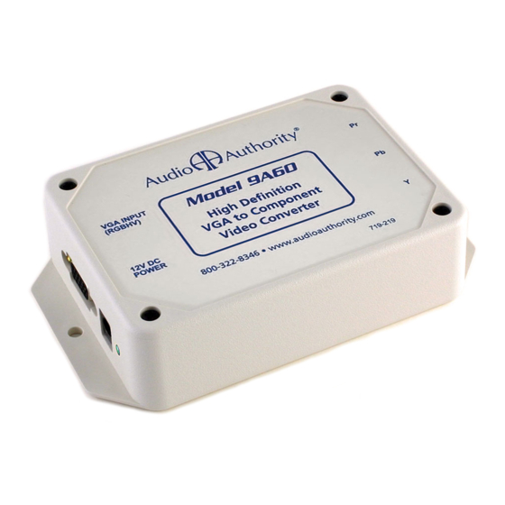 Audio Authority 9A60A User Manual