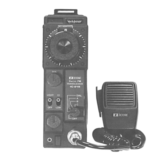 Icom IC-215 Instruction Manual