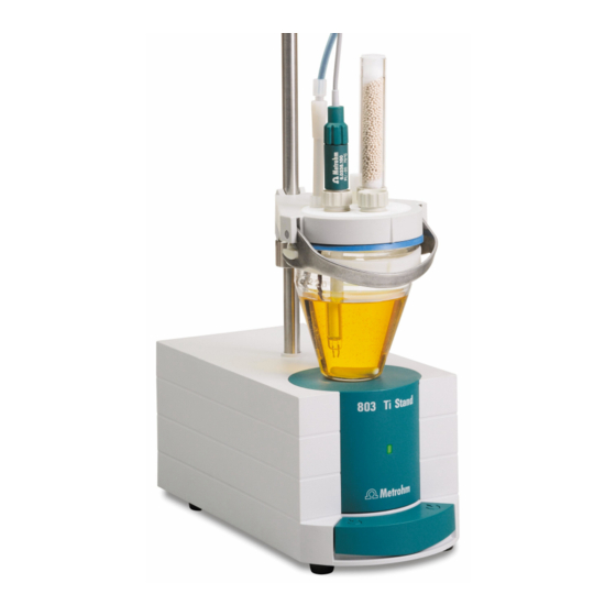 Metrohm 803 Ti Stand Manual