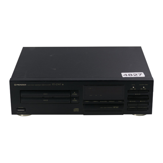 Pioneer PD-Z74T Operating Instructions Manual