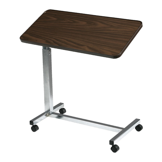 Drive Deluxe Overbed table with Tilt-top 13008 Assembly & Operating Instructions