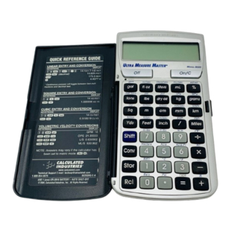 Calculated Industries ULTRA MEASURE MASTER 8020 Pocket Reference Manual