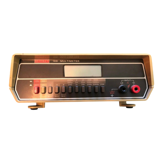 Keithley 169 Instruction Manual