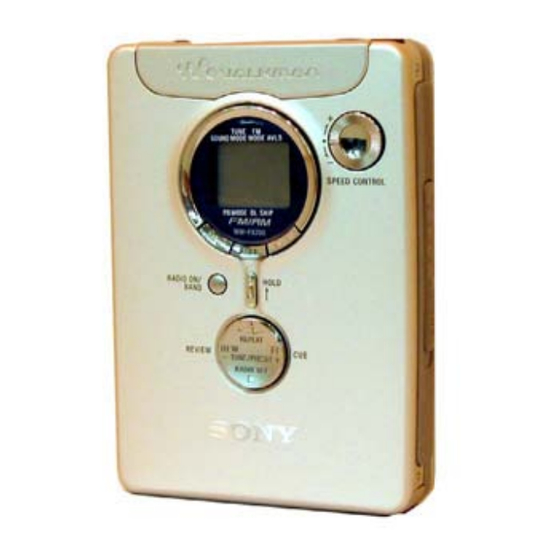 Sony WM-FX700 Service Manual