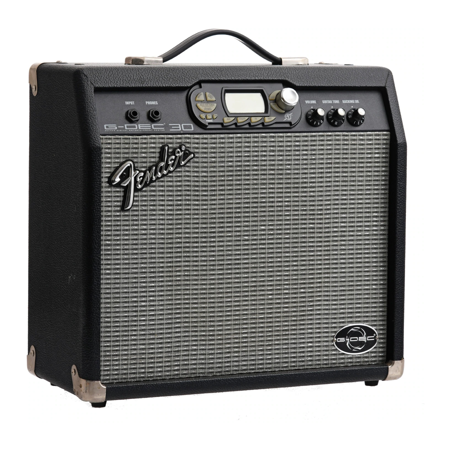 Fender G-DEC Troubleshooting