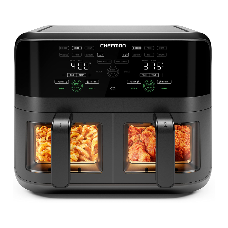 Chefman TurboFry Touch RJ38-SQPF-45TDB-2W-EU - Air Fryer Manual