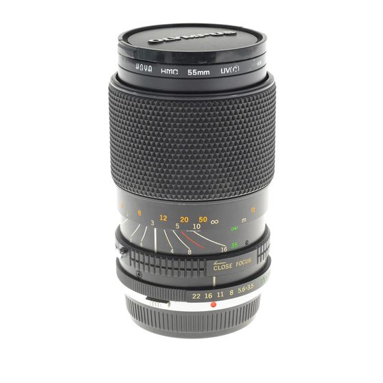 Olympus f3.5-4.5 - 35-105mm Zoom Lens Instructions