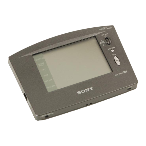 Sony RM-TP504 Primary Operating Instructions Manual