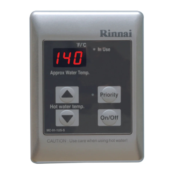 Rinnai MC-91-1US Quick Start Manual