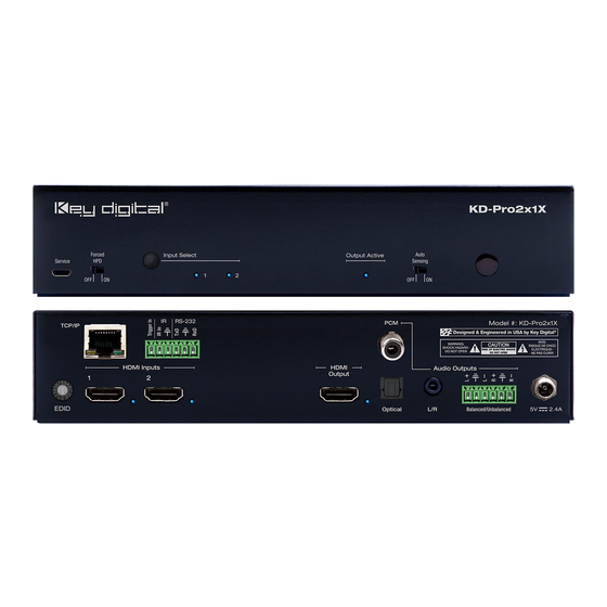 Key Digital KD-Pro2x1X Operating Instructions Manual