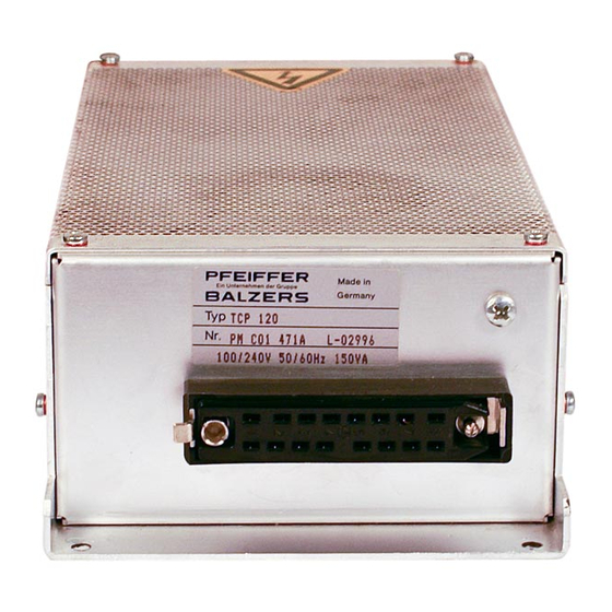 Pfeiffer Vacuum TCP 120 Operating Instructions Manual