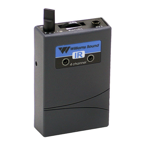 Williams Sound SoundPlus Infrared Receiver WIR RX12-4 Specification Sheet