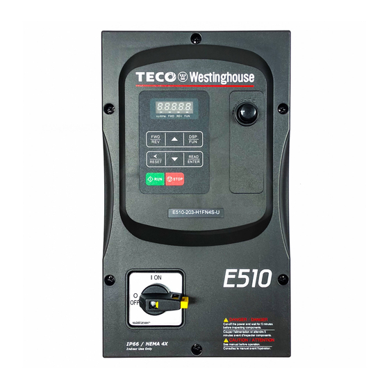 TECO-Westinghouse E510 Start-Up And Installation Manual
