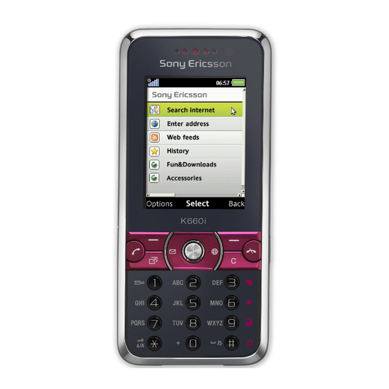 Sony Ericsson K660i Test Instruction