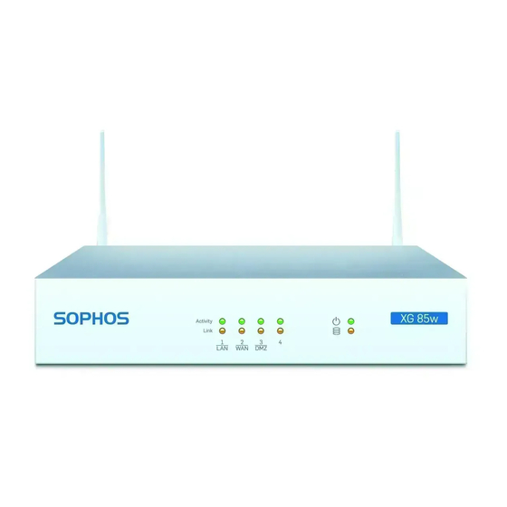 Sophos XG 85w Quick Start Manual
