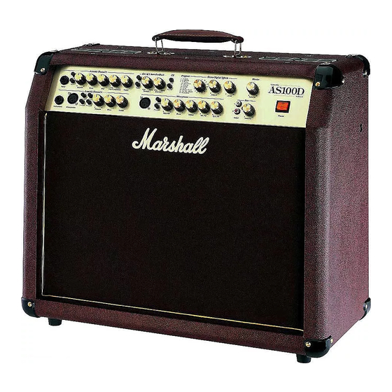 Marshall Amplification Acoustic Soloist AS100D Owner's Manual