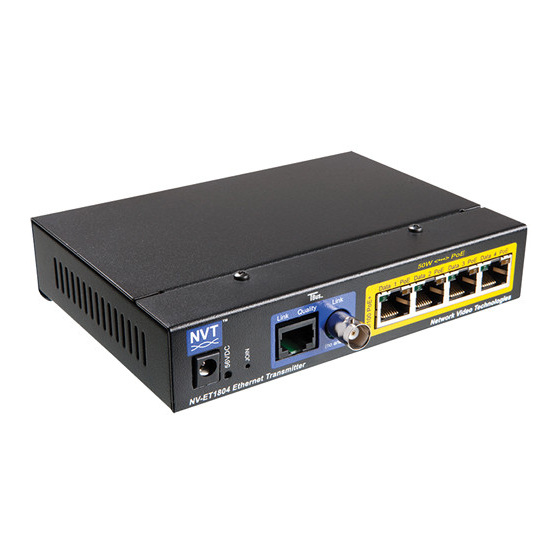 NVT TBus NV-ET1804 Installation Manual