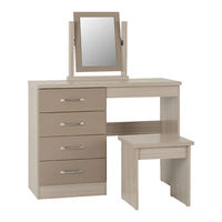 Seconique NEVADA DRESSING TABLE SET GREY GLOSS LOEV Assembly Instructions Manual