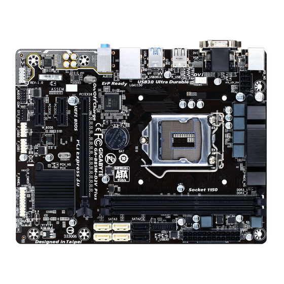 Gigabyte GA-B85M-D2V Plus User Manual