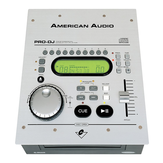 AMERICAN AUDIO PRO-DJ Manuals