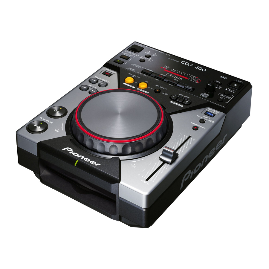 Pioneer CDJ-400 - Cd/Media Player Frequently Asked Questions