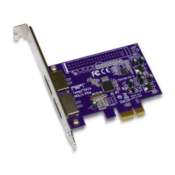 Sonnet Tempo SATA III 6Gb PCIe 2.0 Quick Start Manual