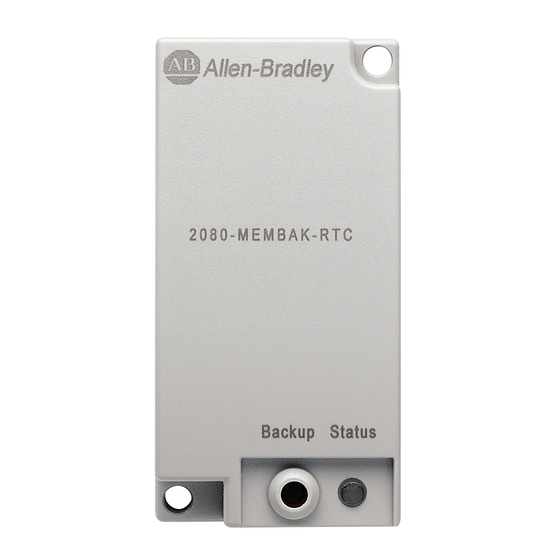 Rockwell Automation Micro800 2080-MEMBAK-RTC Quick Start Manual