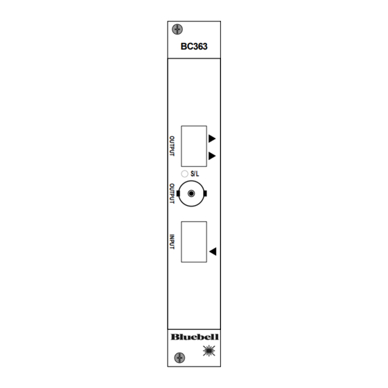 User Manuals: Bluebell BC363 Fiber Optic Interface