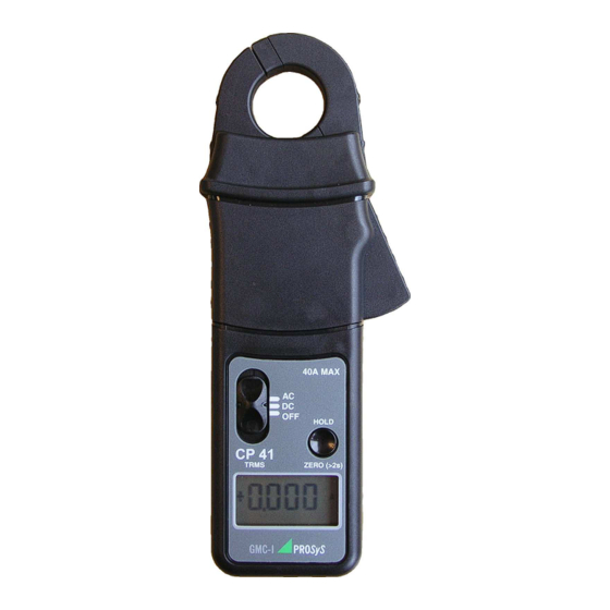User Manuals: GMC-I Prosys CP 41 Current Clamp Meter