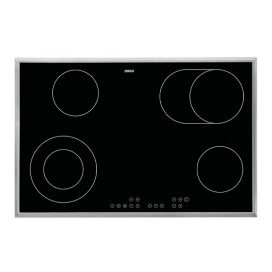 User Manuals: Zanussi ZVT860X Ceramic Electric Hob