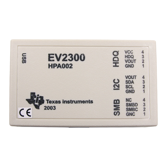 Texas Instruments EV2300 Manuals