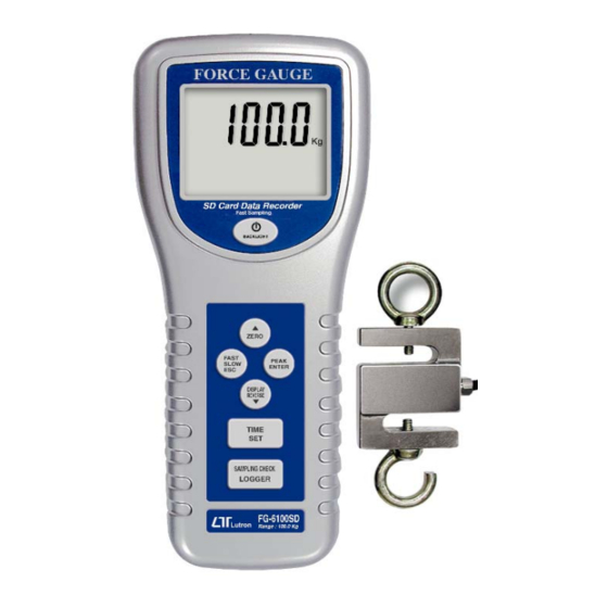 Lutron Electronics FORCE GAUGE FG-6100SD Operation Manual