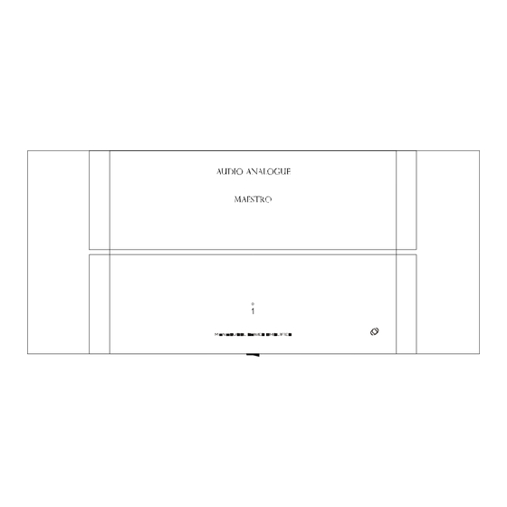 Audio Analogue MAESTRO Owner's Manual