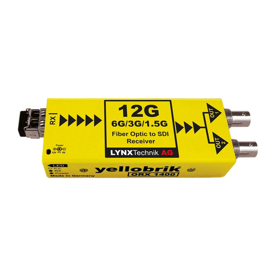 Lynx Yellobrik ORX 1400 Quick Reference