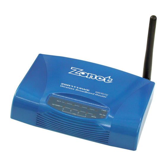 Zonet ZSR1114WE Quick Installation Manual