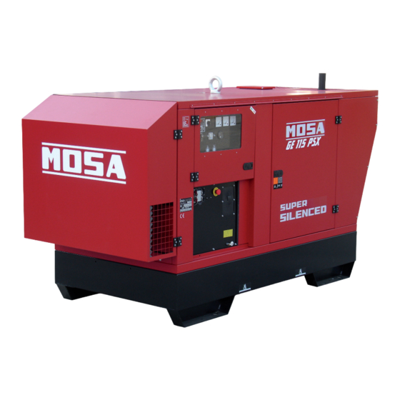 Mosa GE 115 PSX Use And Maintenance Manual