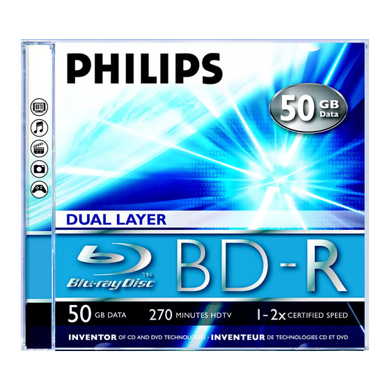 Philips BD-R BR5S2J01F Specification Sheet