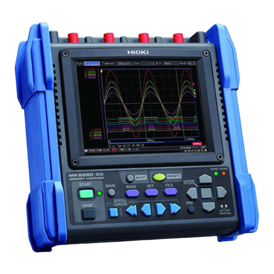 Hioki HiCORDER MR8880 Manual