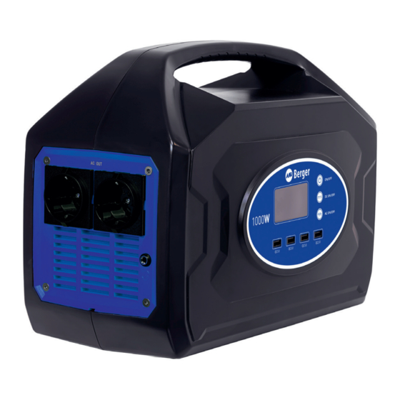 BERGER Powerstation BPS1000 User Manual