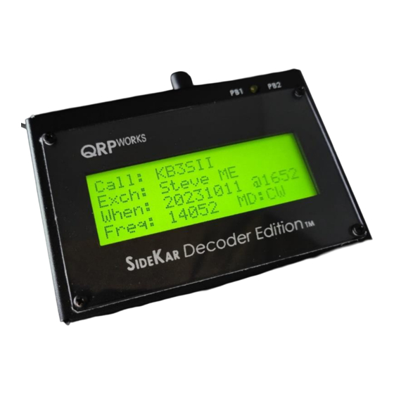 QRPworks SideKar Decoder Edition User Manual