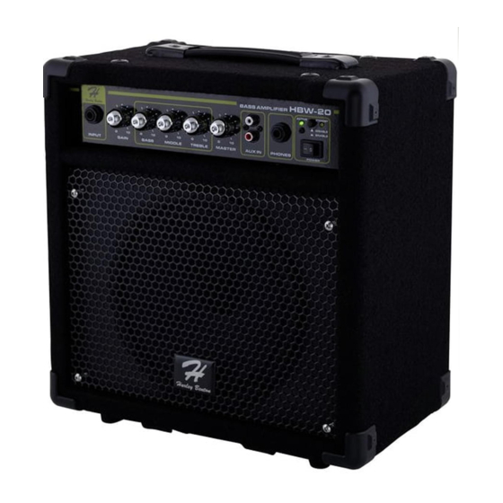 thomann HBW-20 Bass Combo Amplifier Manuals