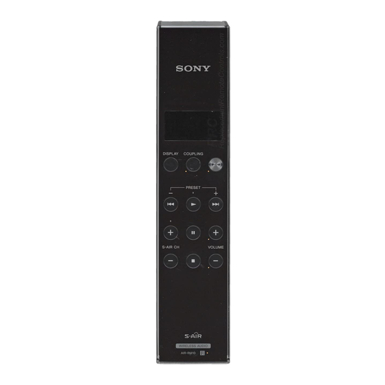 Sony AIR-RM10 Operating Instructions