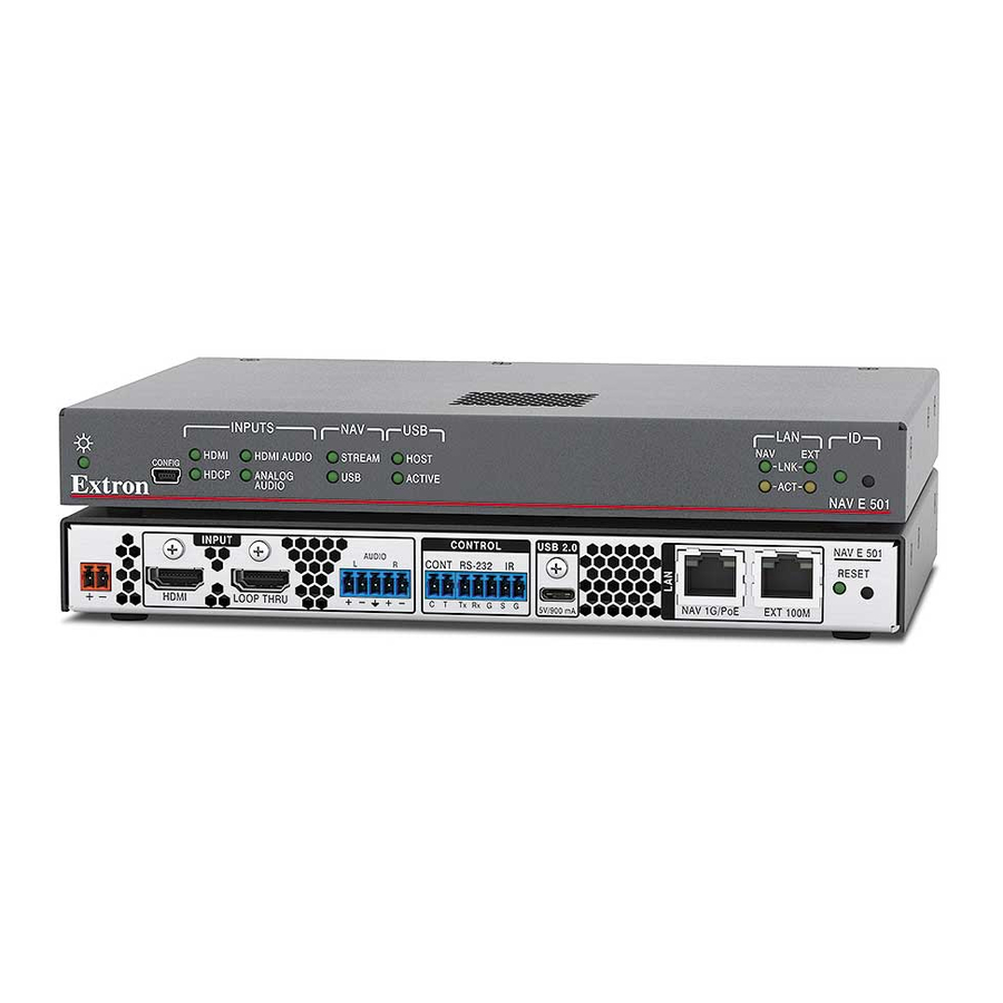 Extron electronics NAV E 501 Setup Manual