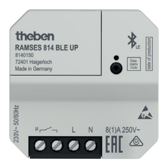 Theben RAMSES 814 BLE UP Manual