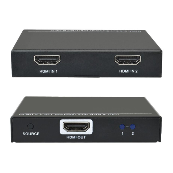AV-Box WELVAN-SW2 HDMI Switcher Manuals