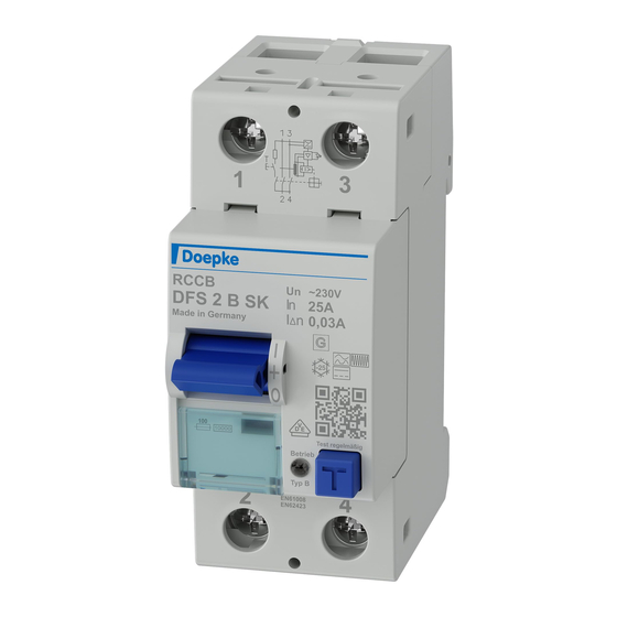 Doepke DFS2 025-2/0,03-B SK Installation And Operating Instructions