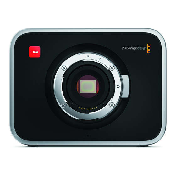 Blackmagicdesign Cinema camera Quick Manual