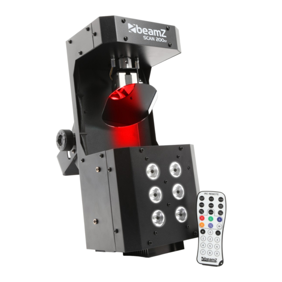 Beamz Scan200ST 5x3W RGBAW 6strobe DMX IR Instruction Manual