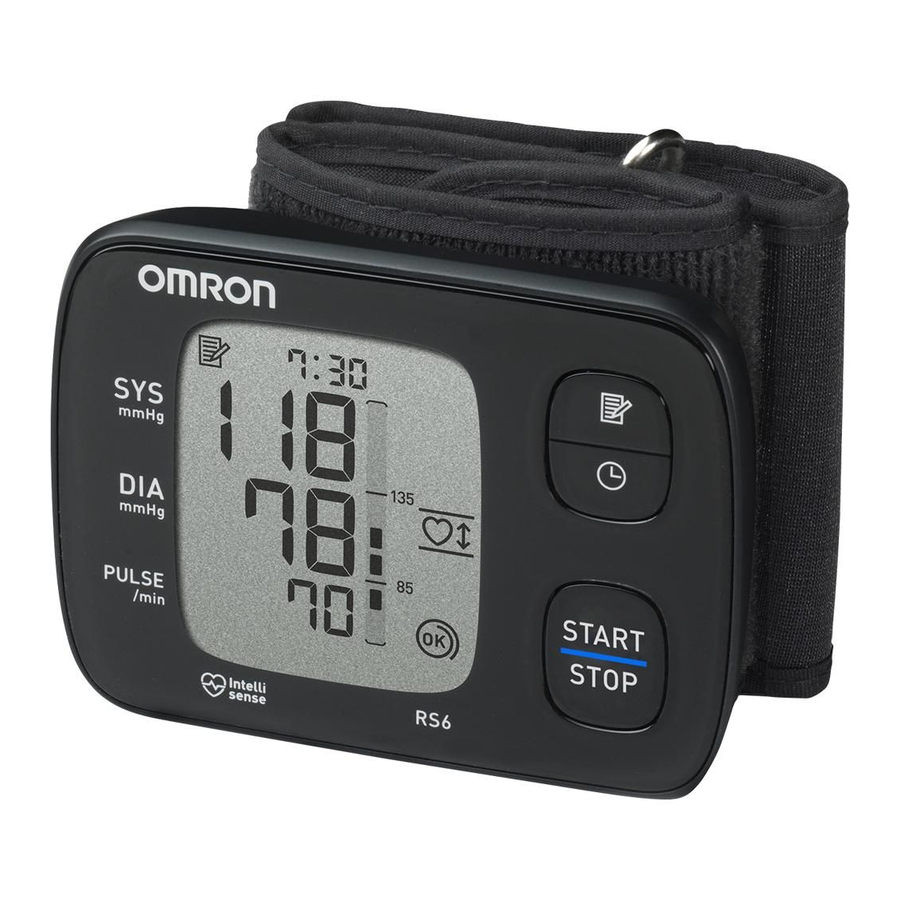 Omron RS6 - Wrist Blood Pressure Monitor Manual